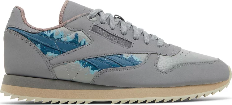 Кроссовки jurassic world x classic leather ripple 'blue and beta' Reebok, серый - фото