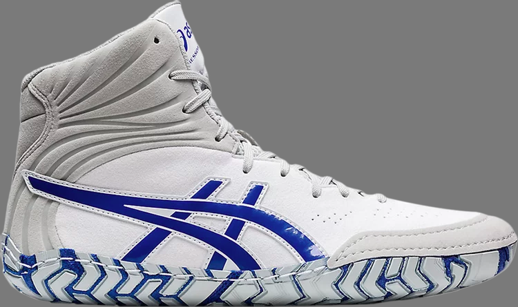 Кроссовки aggressor 5 'white lapis lazuli blue' Asics, белый - фото