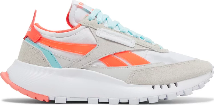 Кроссовки wmns classic leather legacy 'white orange flare' Reebok, белый - фото