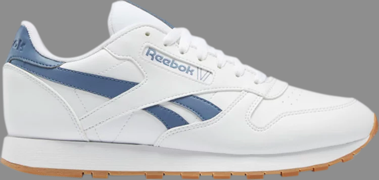 Кроссовки classic leather 'white blue slate' Reebok, белый - фото