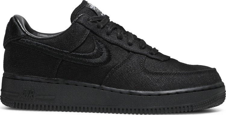 Кроссовки Nike Stussy x Air Force 1 Low 'Triple Black', черный - фото