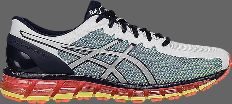 Кроссовки gel quantum 360 cm 'white navy safety yellow' Asics, белый - фото