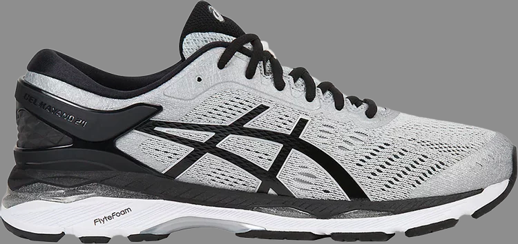 Кроссовки gel kayano 24 'silver black' Asics, серебряный - фото