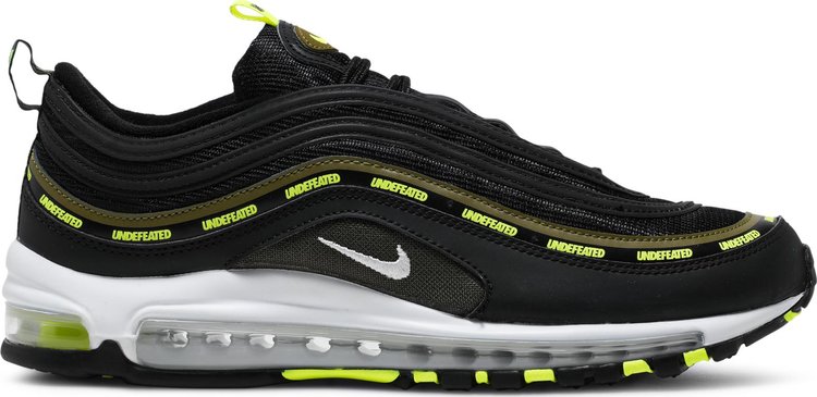 Кроссовки Nike Undefeated x Air Max 97 'Black Volt', черный - фото