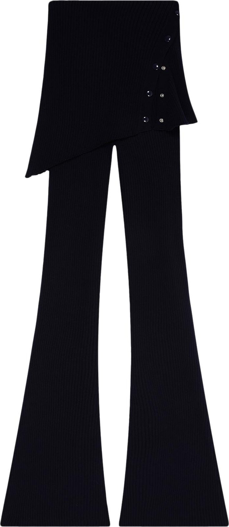 Брюки Courrèges Over-Skirt Rib Knit Pants 'Black', черный - фото