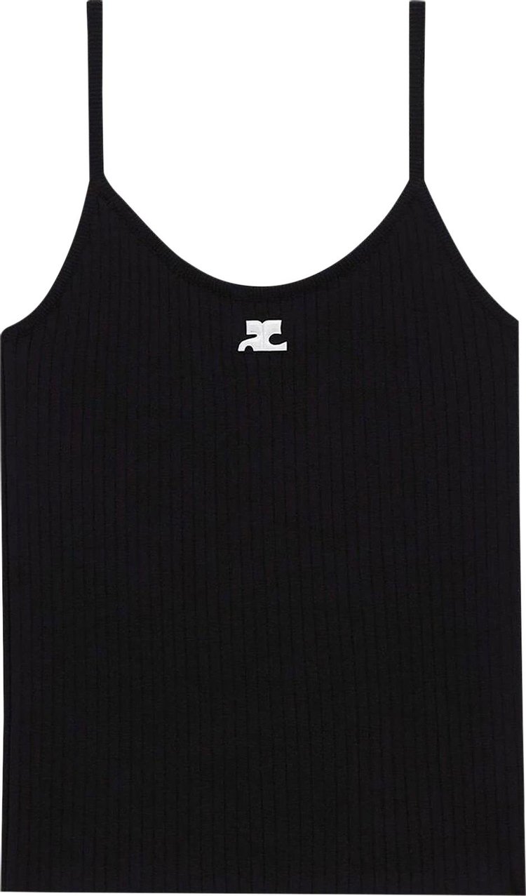 Топ Courrèges Rib Knit Tank Top 'Black', черный - фото