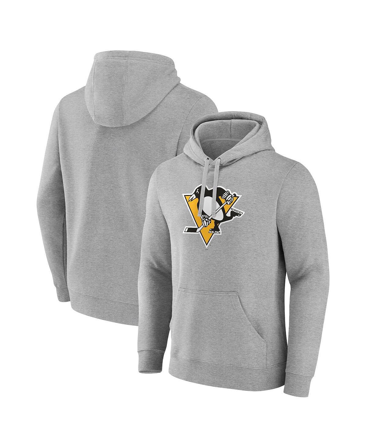 Мужская фирменная толстовка с капюшоном с логотипом heather grey pittsburgh penguins primary logo Fanatics, мульти - фото