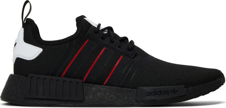 Кроссовки Adidas NMD R1, черный/белый/красный - фото