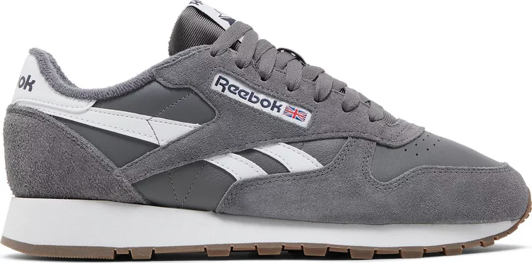 Кроссовки classic leather 'pure grey white' Reebok, серый - фото