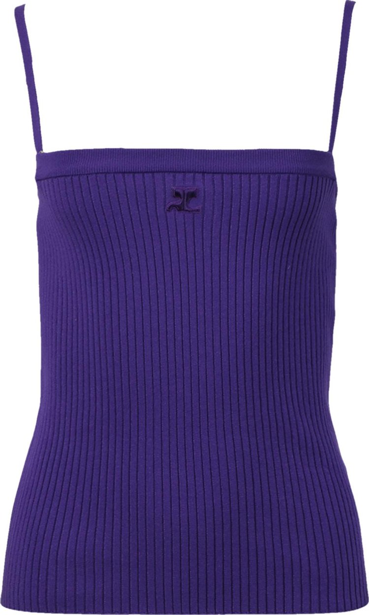 Топ Courrèges Rib Knit Tank Top 'Ultra Violet', фиолетовый - фото