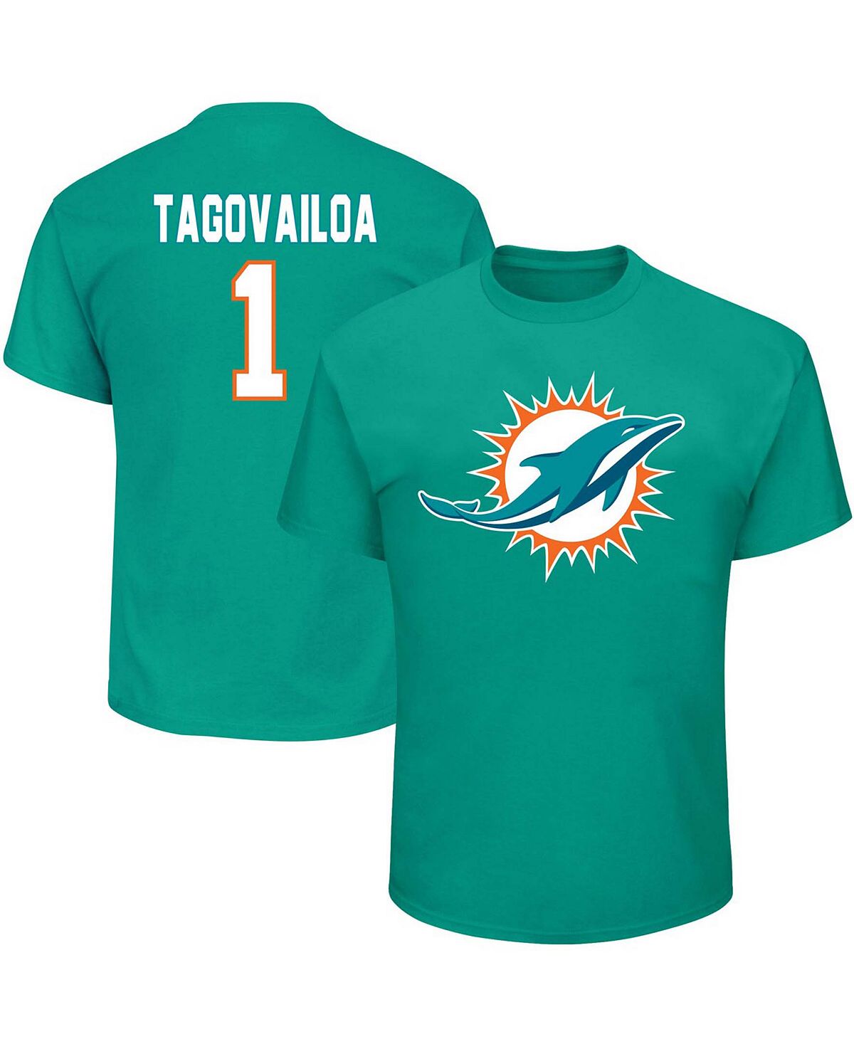 Мужская футболка big and tall tua tagovailoa aqua miami dolphins Fanatics - фото