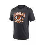 Мужская футболка Heather Charcoal Baltimore Orioles Home Team Tri-Blend Fanatics, серый - фото 3