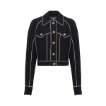 Куртка Balmain Buttoned Contrasted Western Crepe 'Black', черный - фото