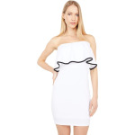 Платье Bebe Scuba Crepe Slim Dress, цвет White/Black - фото 4