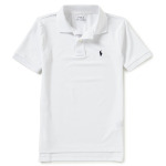 Polo Ralph Lauren Big Boys 8-20 однотонная эластичная рубашка-поло с короткими рукавами, белый - фото