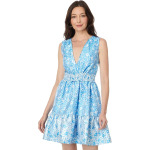 Платье Lilly Pulitzer Fabiana V-Neck Jacquard Dress, цвет Lunar Blue Baby Blues Jacquard - фото