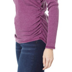 Футболка Chaser Sustainable Vintage Rib Long Sleeve Tee with Shirring, цвет Plum Pie - фото 3