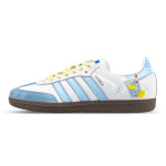 Кроссовки adidas originals SAMBA OG Skateboarding Shoes Unisex Low-top White/Blue/Yellow, белый/синий - фото