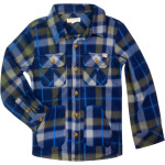 Рубашка Appaman Softest Snow Fleece Shirt, цвет Olive/Navy Plaid - фото