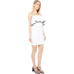 Платье Bebe Scuba Crepe Slim Dress, цвет White/Black - фото