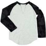 Футболка Appaman Camo Sleeve Baseball Tee, цвет Cloud Heather - фото