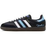 Кроссовки adidas originals Samba Skateboarding Shoes Unisex Low-top White/blue, черный/синий - фото