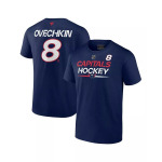 Мужская темно-синяя футболка «Александр Овечкин» Washington Capitals Authentic Pro Prime с именем и номером Fanatics, синий - фото