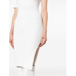 Courrèges single-sleeve ribbed dress, белый - фото 5