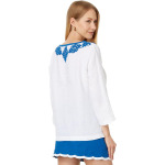 Топ Lilly Pulitzer Elyn Beaded 3/4 Sleeve Linen Top, цвет Resort White - фото 2