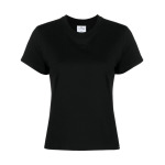 Courrèges logo-embroidered cotton T-shirt, черный - фото