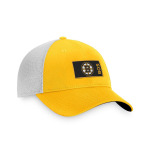 Мужская фирменная золотисто-белая кепка Boston Bruins Authentic Pro Rink Trucker Snapback Fanatics - фото 3