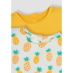 Футболка с принтом 2-PACK PINEAPPLE & FRILL SHOULDER  REGULAR FIT JoJo Maman Bébé, бежевый - фото 2