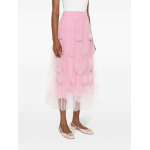 Viktor & Rolf floral-appliqué tulle midi skirt, розовый - фото 4