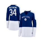 Женская сине-белая футболка Auston Matthews Toronto Maple Leafs Power Player с длинным рукавом с вырезом и вырезом Fanatics - фото 2