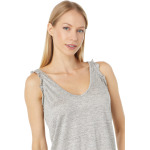 Топ Chaser Linen Jersey V-Neck Ruffle Racerback Tank, серый - фото 3