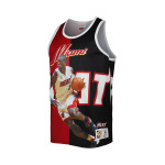 Мужская сублимированная майка Dwyane Wade черно-красного цвета Miami Heat Mitchell & Ness, мультиколор - фото 3