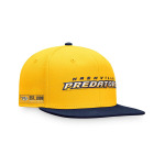 Мужская фирменная золотисто-темно-синяя кепка Nashville Predators Iconic Snapback с цветными блоками Fanatics - фото 5