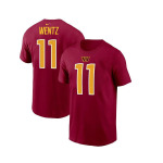 Мужская футболка Carson Wentz Burgundy Washington Commanders Имя игрока и amp; Футболка с номером Nike, красный - фото