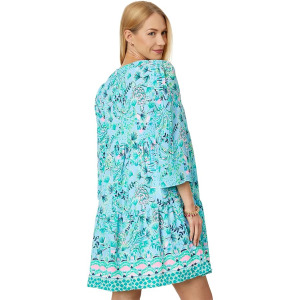 Платье Lilly Pulitzer 3/4 Sleeve Martine Dress, цвет Frenchie Blue Mosaic Shells Engineered Dress