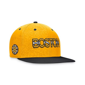 Мужская золотисто-черная кепка Boston Bruins Authentic Pro Snapback Fanatics, черный