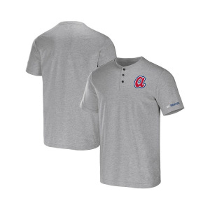 Мужская футболка Darius Rucker Collection от Heather Grey Atlanta Braves Henley Fanatics, серый