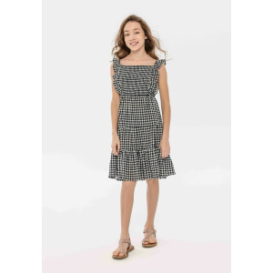 Повседневное платье GINGHAM MINOTI, цвет black