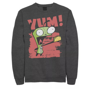 Мужская Invader Zim Gir Screaming Yum! Тако Портретный флис Nickelodeon