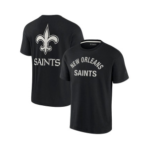 Мужская и женская черная супермягкая футболка New Orleans Saints с коротким рукавом Fanatics Signature, черный