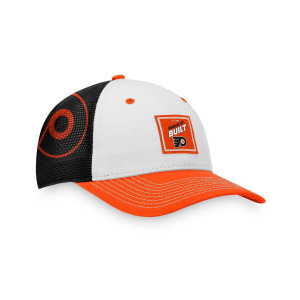 Мужская оранжево-белая фирменная кепка Philadelphia Flyers Block Party Snapback Fanatics