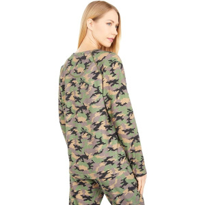 Толстовка Nicole Miller Camo Crew Neck Sweatshirt, цвет Green Camo