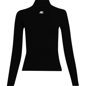 Свитер Courrèges Mockneck Rib Knit Sweater 'Black', черный