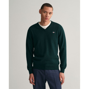 Свитер Gant Superfine Lambswool V Neck, зеленый