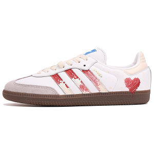 Кроссовки adidas originals SAMBA OG Skateboarding Shoes Unisex Low-top Red-white Powder, белый