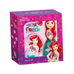 Disney Princess Сумка для ванны Ariel с шампунем Figure Gel 2-в-1, губкой для ванны и 2 декорированными заколками для волос